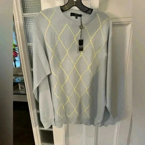 Raffi men’s crew neck lightweight sweater light green size large